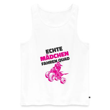 Quad Mädchen - Männer Premium Bio Tank Top - Weiß - Vorne - AI Model Male 178 light (178cm)