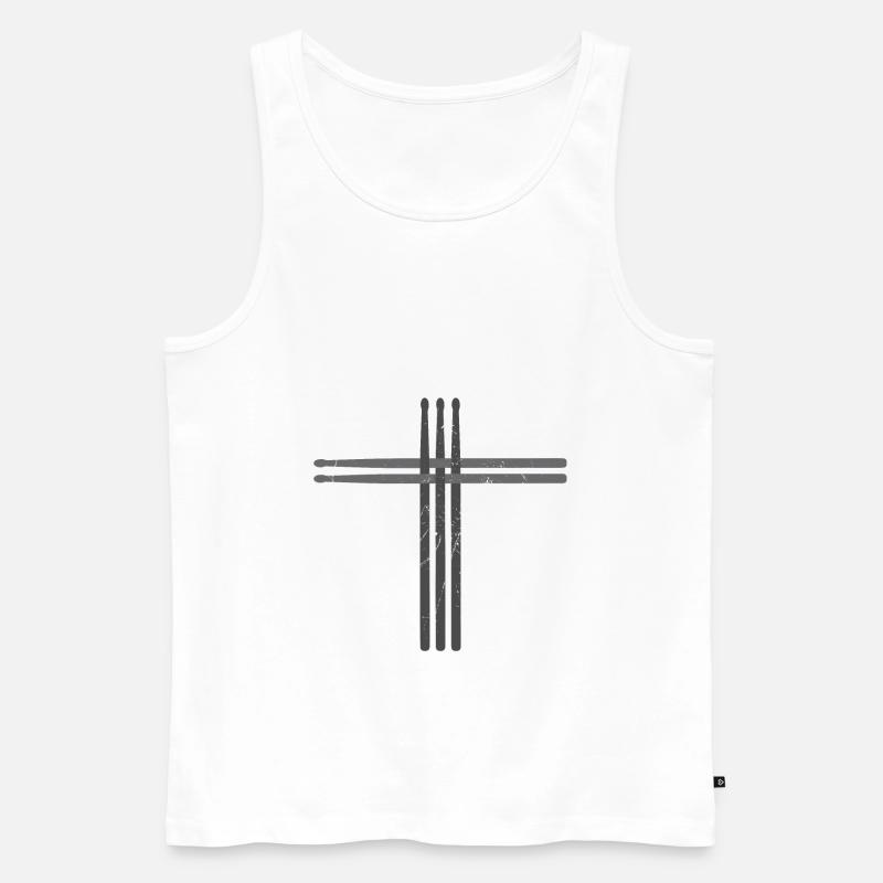 Drummer - Männer Premium Bio Tank Top - Weiß