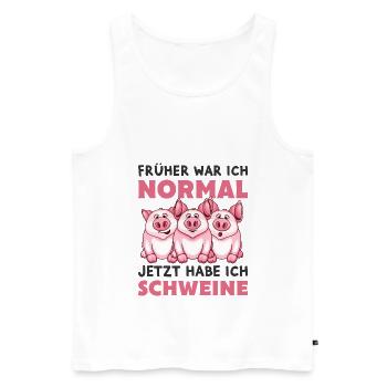 Schweine - Männer Premium Bio Tank Top - Weiß - Vorne - Michal (187cm)