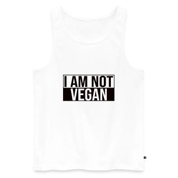 I Am Not Vegan - Men's Premium Organic Tank Top - white - Front - Michal (187cm)
