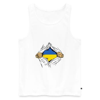 Ukraine Flag Vintage Ukrainian Flag Used Look - Men's Premium Organic Tank Top - white - Front - Michal (187cm)