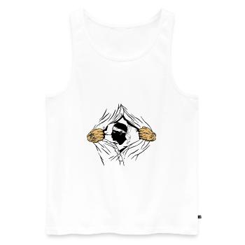 Corse Drapeau Corse Drapeau Corse Corse - Débardeur bio Premium Homme - blanc - Devant - Michal (187cm)