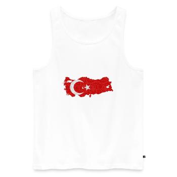 Turquie Drapeau en contours Drapeau turc Étoile de lune - Débardeur bio Premium Homme - blanc - Devant - AI Model Male 178 light (178cm)