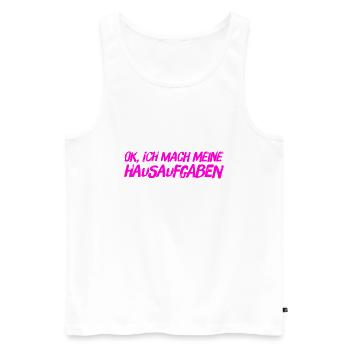 Hausaufgaben sind mein Ding - Männer Premium Bio Tank Top - Weiß - Vorne - Michal (187cm)
