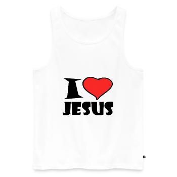 I love Jesus - Men's Premium Organic Tank Top - white - Front - Michal (187cm)