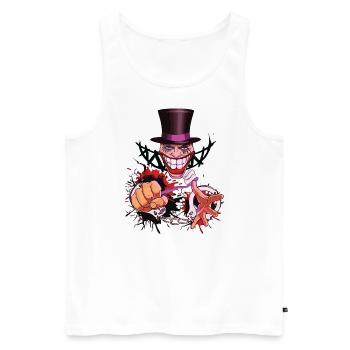 GentlemanFunLaughCleaning Clean Gift Comic - Men's Premium Organic Tank Top - white - Front - AI Model Male 178 light (178cm)