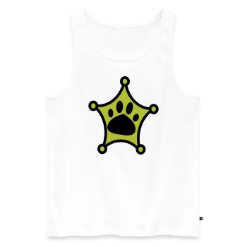 Hundemarke 1 0 - Männer Premium Bio Tank Top - Weiß - Vorne - Michal (187cm)
