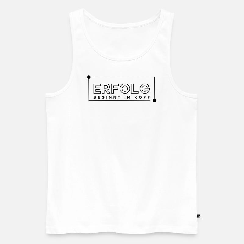 Erfolg beginnt im kopf - Männer Premium Bio Tank Top - Weiß