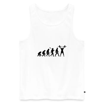 Evolution - Haltérophilie - Musculation - Débardeur bio Premium Homme - blanc - Devant - AI Model Male 178 light (178cm)