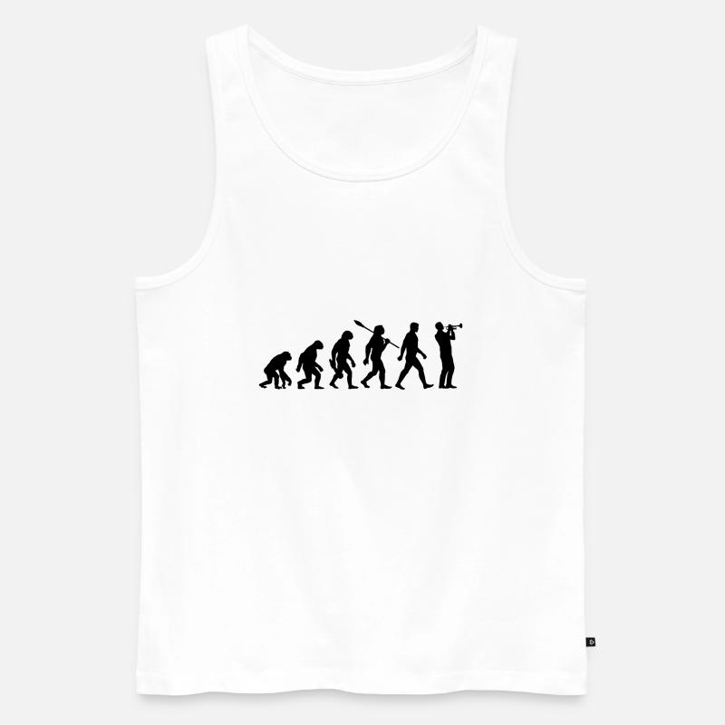 Evolution - Trompete - Musiker - Blasinstrument - Männer Premium Bio Tank Top - Weiß
