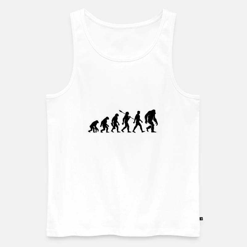 Evolution - Bigfoot - Yeti - Männer Premium Bio Tank Top - Weiß