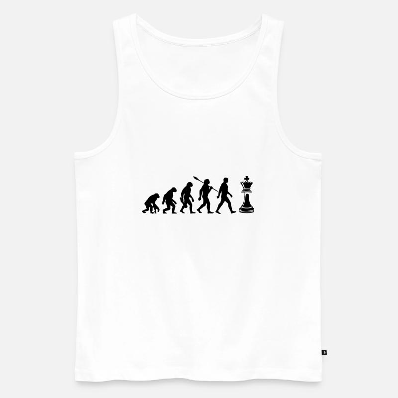 Evolution - Échecs - Joueurs d’échecs - Débardeur bio Premium Homme - blanc