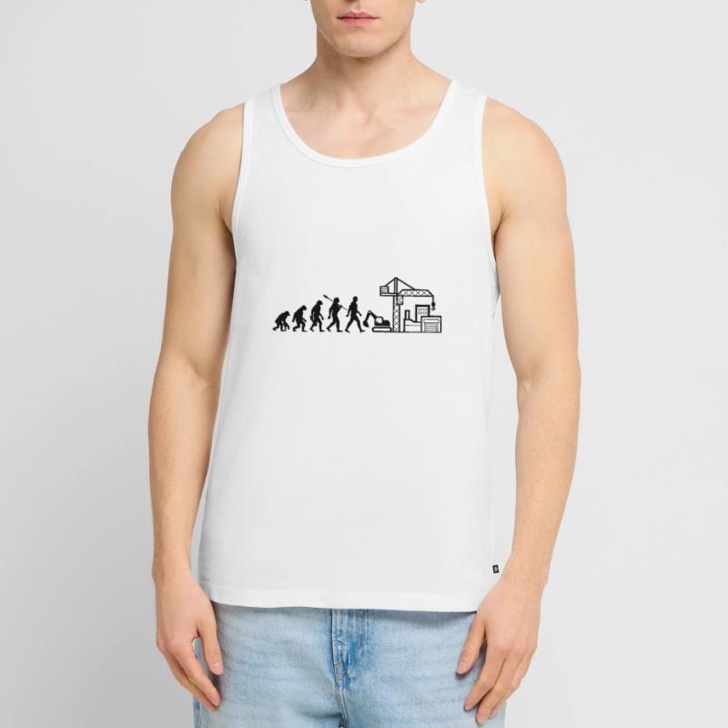 Evolution - Construction Site - Construction Worker Men's Premium Organic Tank Top