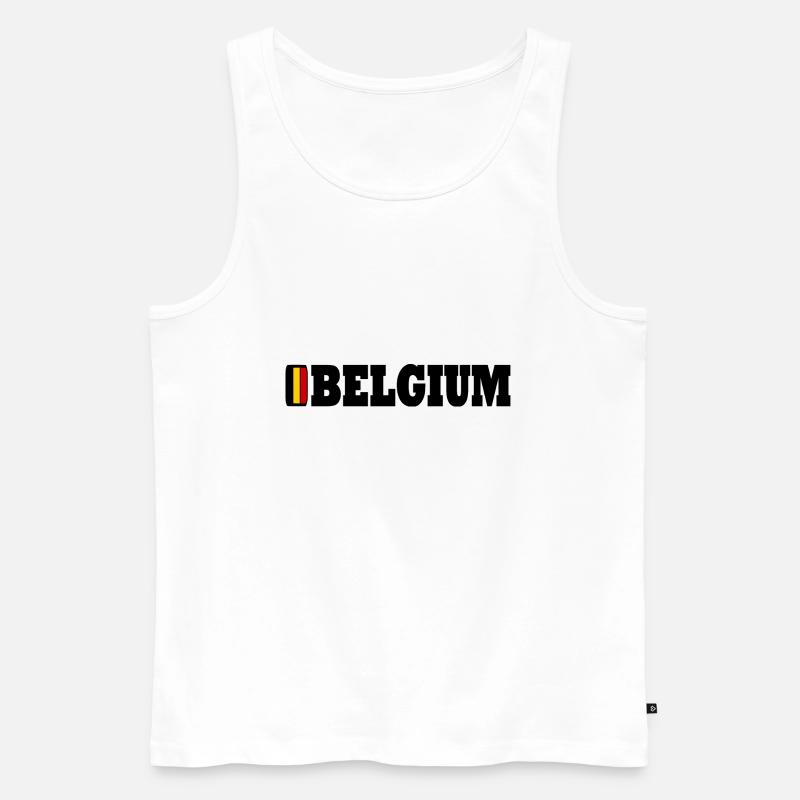 Belgien - Männer Premium Bio Tank Top - Weiß