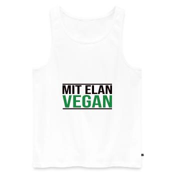 Mit Elan Vegan - Veganer Spruch - Männer Premium Bio Tank Top - Weiß - Vorne - AI Model Male 178 light (178cm)