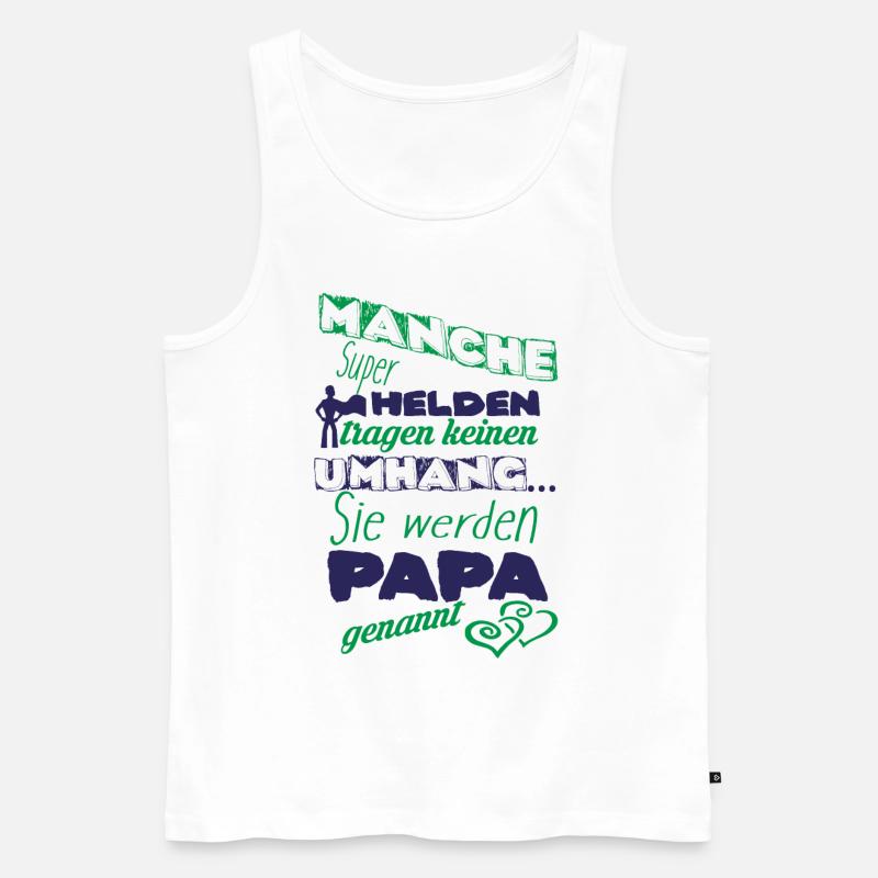 Superhelden werden Papa genannt - Männer Premium Bio Tank Top - Weiß