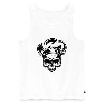 Koch Skull Chapeau de chef - Débardeur bio Premium Homme - blanc - Devant - AI Model Male 178 light (178cm)