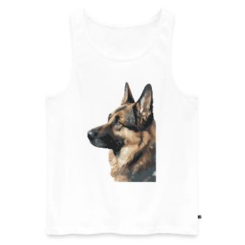 German Shepherd Watercolors - Men's Premium Organic Tank Top - white - Front - Michal (187cm)