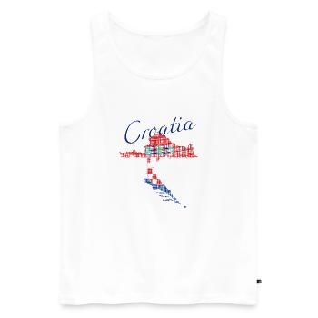 Croatia Flag - Männer Premium Bio Tank Top - Weiß - Vorne - Michal (187cm)