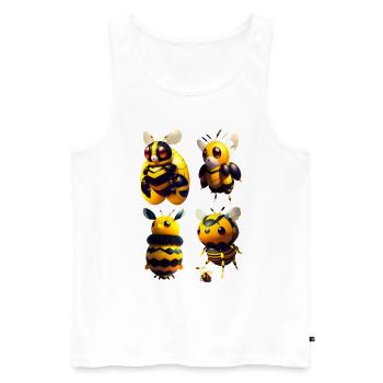 kawaii fliegende Bienen - Männer Premium Bio Tank Top - Weiß - Vorne - AI Model Male 178 light (178cm)