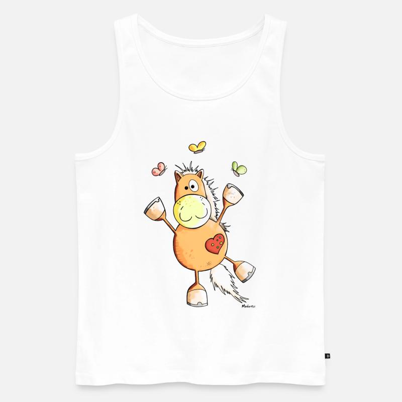 Priscilla das Pferd - Männer Premium Bio Tank Top - Weiß