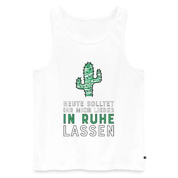 Lustige Sprüche für Kollegen und Schüler - Männer Premium Bio Tank Top - Weiß - Vorne - Michal (187cm)