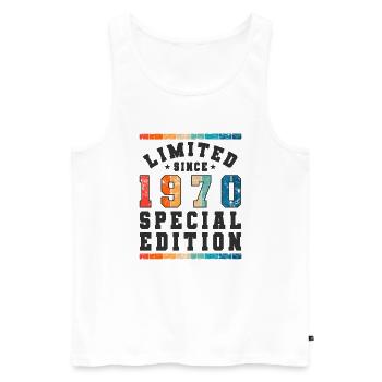 Limited Edition since 1970 Birthday Gift - Men's Premium Organic Tank Top - white - Front - Michal (187cm)