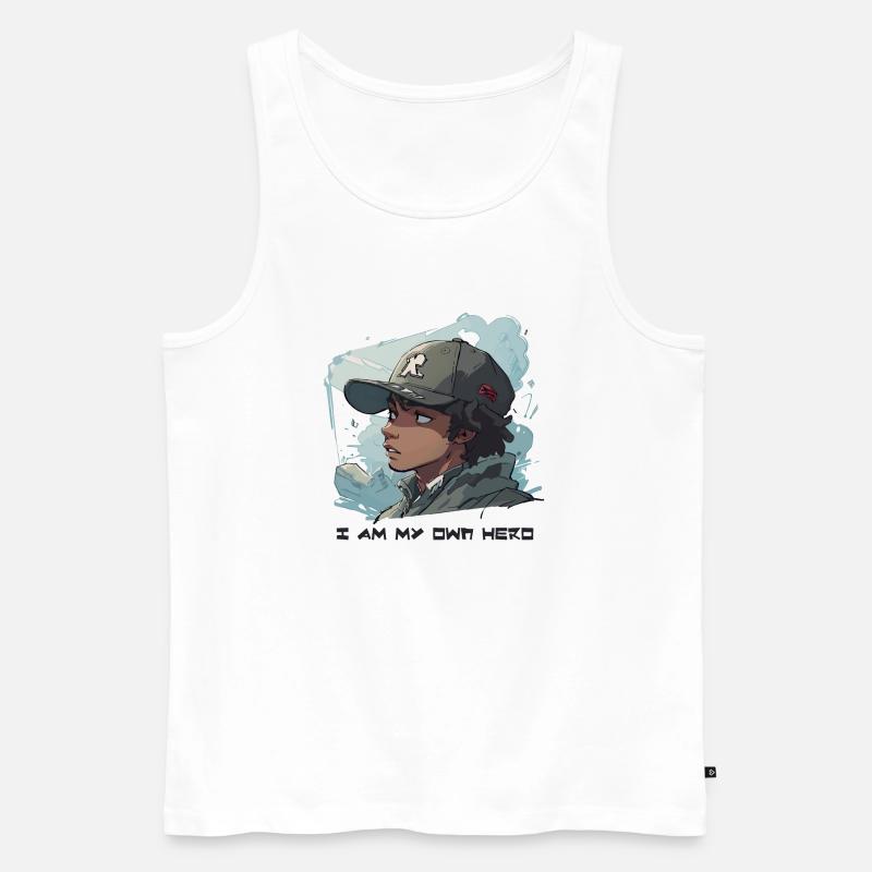 Superheld im Anime-Stil - Männer Premium Bio Tank Top - Weiß