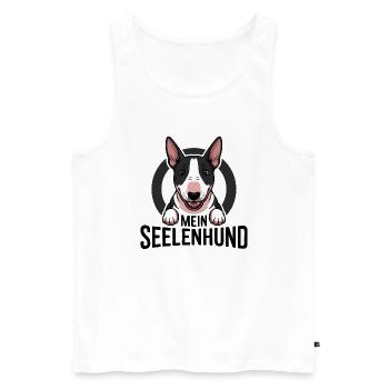 Minibullterrier - mein Seelenhund - Männer Premium Bio Tank Top - Weiß - Vorne - Michal (187cm)