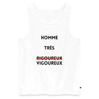 LOGO Homme très vigoureux 2 - Débardeur bio Premium Homme - blanc - Devant - Michal (187cm)