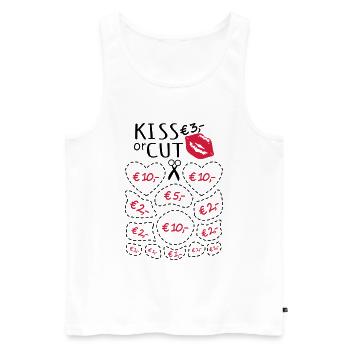 Bachelorette party Embrasser ou couper - Débardeur bio Premium Homme - blanc - Devant - AI Model Male 178 light (178cm)