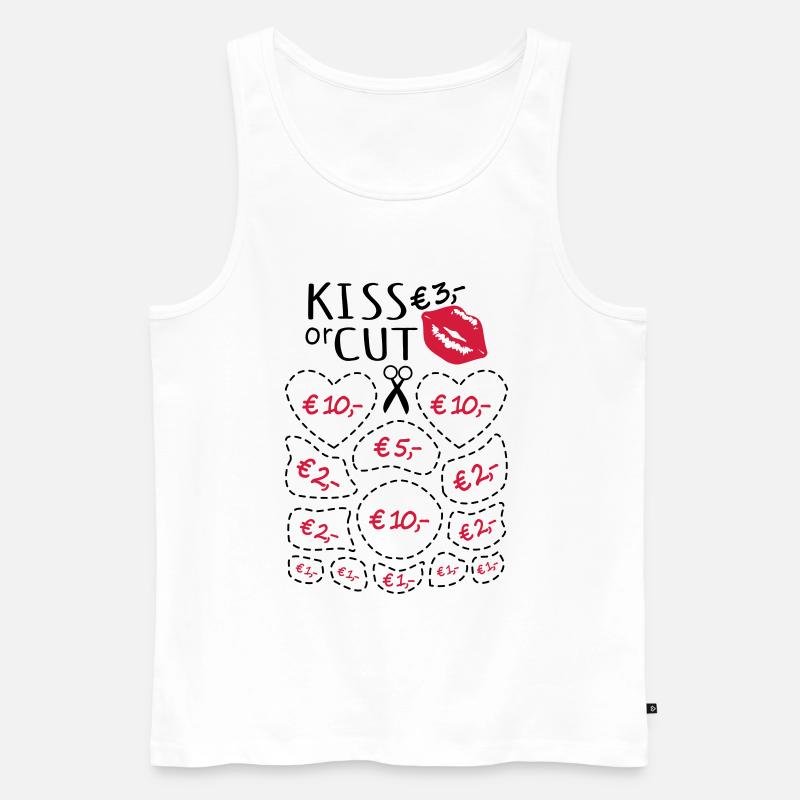 Junggesellenabschied Küssen oder Ausschneiden - Männer Premium Bio Tank Top - Weiß
