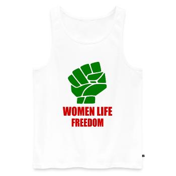 Women life freedom - Débardeur bio Premium Homme - blanc - Devant - Michal (187cm)