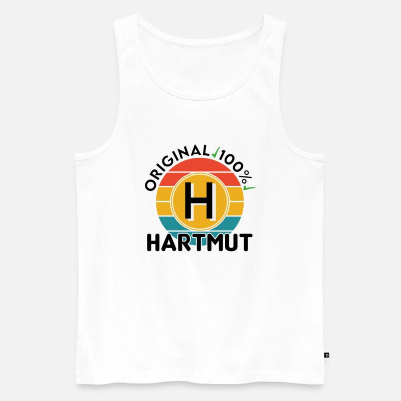 Hartmut - Männer Premium Bio Tank Top - Weiß