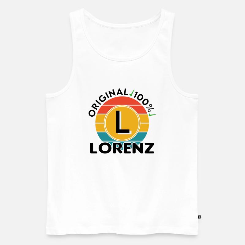 Lorenz - Männer Premium Bio Tank Top - Weiß