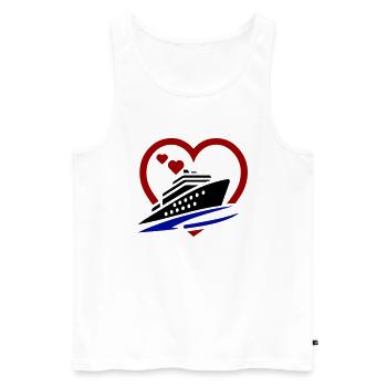 Kreuzfahrt Love - Männer Premium Bio Tank Top - Weiß - Vorne - Michal (187cm)