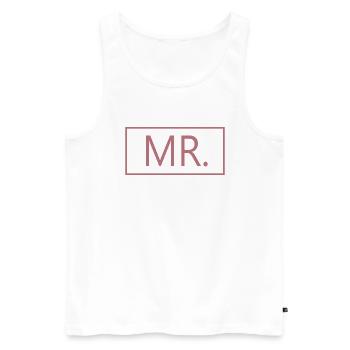 M. Couple assorti Fiançailles Mariage Lune de miel - Débardeur bio Premium Homme - blanc - Devant - Michal (187cm)