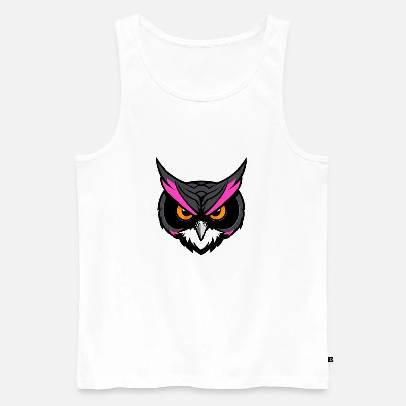 Coole Cartoon Eule - Männer Premium Bio Tank Top - Weiß