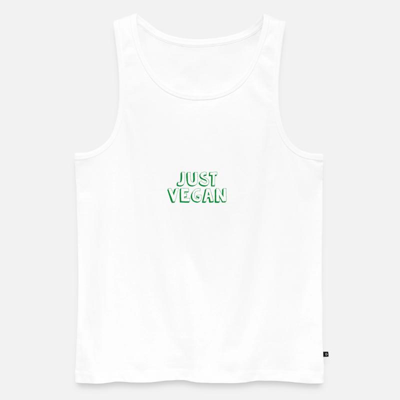 JUST VEGAN, nur vegan ! - Männer Premium Bio Tank Top - Weiß