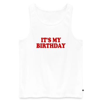 It's my birthday - Débardeur bio Premium Homme - blanc - Devant - Michal (187cm)