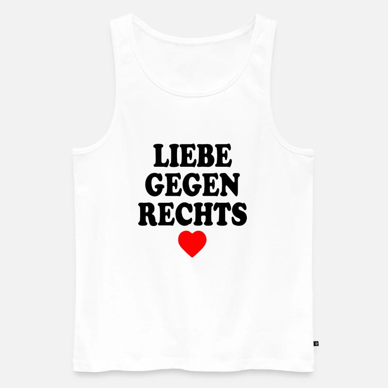 Liebe gegen rechts - Männer Premium Bio Tank Top - Weiß