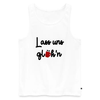 Lass uns glühn - Männer Premium Bio Tank Top - Weiß - Vorne - Michal (187cm)