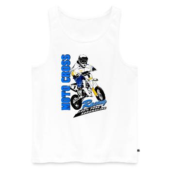Kinder Motocross - KIDS MX - Men's Premium Organic Tank Top - white - Front - AI Model Male 178 light (178cm)