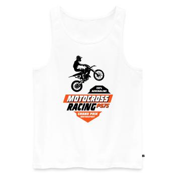 Moto Cross - Motocross - Supercross - Débardeur bio Premium Homme - blanc - Devant - Michal (187cm)