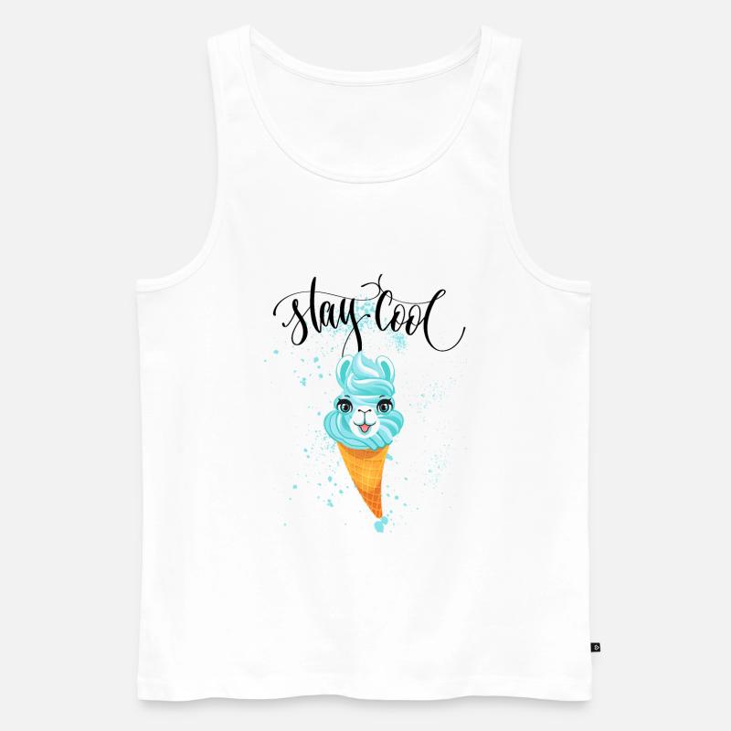 Stay Cool Eis Alpaka - Männer Premium Bio Tank Top - Weiß