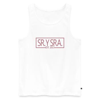 Sr. Y Sra. Est. 2023 - Hochzeitsgeschenk für Männer & Frauen - Männer Premium Bio Tank Top - Weiß - Vorne - Michal (187cm)