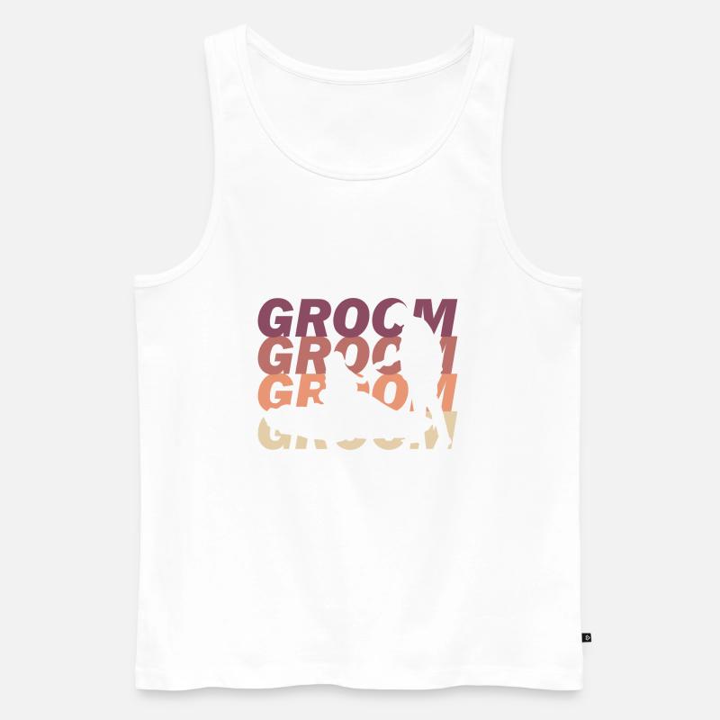 Bräutigam - Männer Premium Bio Tank Top - Weiß
