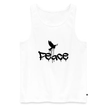 Peace Friedenstaube - Männer Premium Bio Tank Top - Weiß - Vorne - Michal (187cm)