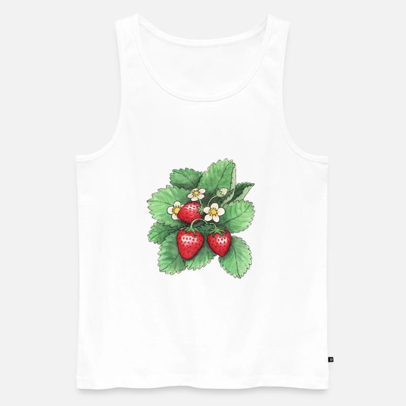 Erdbeeren - Männer Premium Bio Tank Top - Weiß