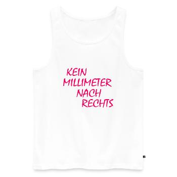 kein millimeter nach rechts - Männer Premium Bio Tank Top - Weiß - Vorne - Michal (187cm)